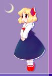  blonde_hair crescent_moon fang hair_ribbon moon red_eyes ribbon rumia short_hair solo sotto the_embodiment_of_scarlet_devil touhou youkai 
