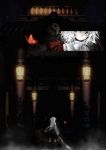  air_0 bad_id butterfly dark from_behind inubashiri_momiji lantern shrine solo sword touhou weapon yin_yang 
