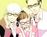  ally doujima_nanako doujima_ryoutarou father_and_daughter glasses narukami_yuu necktie persona persona_4 seta_souji twintails 