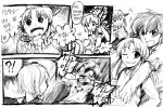  alternate_hairstyle comic frog hat kochiya_sanae korean left-to-right_manga monochrome moriya_suwako multiple_girls rex_k touhou traditional_media translated translation_request yasaka_kanako young 