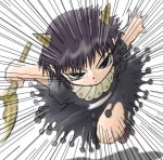  child demon_girl dress flying horns intense konjiki_no_gash!! laila moon purple_hair serious short_hair wand 