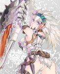 armor barioth_(armor) blue_eyes looking_back monster_hunter solo white_hair 