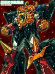  babamba character_name dated drill fangs genesic_gaogaigar light_particles long_hair mecha no_humans open_mouth orange_hair solo super_robot tail wings yuusha_ou_gaogaigar yuusha_ou_gaogaigar_final yuusha_series 