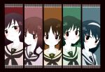  akiyama_yukari column_lineup girls_und_panzer hairband hatopo_(beach7pijon) isuzu_hana long_hair looking_at_viewer multiple_girls nishizumi_miho reizei_mako school_uniform serafuku short_hair takebe_saori 