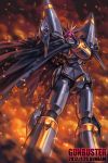  artist_name babamba cape character_name crossed_arms dated glowing glowing_eyes gunbuster mecha no_humans pink_eyes smoke solo super_robot top_wo_nerae! 