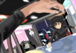  1girl action air_hockey amagami arcade black_hair blush bob_cut brown_eyes concentrating crane_game dutch_angle female frown murasaki_iro nanasaki_ai playing_games pov short_hair solo_focus stuffed_cat turtleneck 