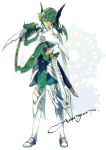  armor dragon_quest dragon_quest_iv ebira full_armor green_hair hero_(dq4) shield sword weapon 