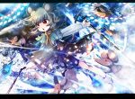  animal_ears basket belt capelet crystal danmaku dowsing_rod dress fumiko_(miruyuana) glowing glowing_eyes grey_dress grey_eyes highres letterboxed light_trail long_sleeves mouse mouse_ears mouse_tail nazrin open_mouth outstretched_arms red_eyes shirt short_hair solo tail touhou 