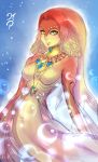  breasts choker gem jewelry maniacpaint monster_girl necklace nude red_hair redhead rutela solo the_legend_of_zelda twilight_princess underwater yellow_eyes zora 