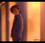  1boy blurry bokeh character_name depth_of_field hands_in_pockets inazuma_eleven_(series) inazuma_eleven_go letterboxed male minamisawa_atsushi mizuhara_aki profile short_hair solo standing 