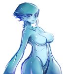  adult animal_ears blue_skin breasts earrings jewelry large_breasts maniacpaint nude ocarina_of_time princess_ruto purple_eyes smile solo the_legend_of_zelda violet_eyes zora 