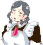  1girl alternate_costume apron black_hair blush braid enmaided genshiken maid oyune plump short_hair solo twin_braids yabusaki 