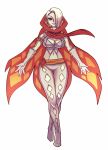  argyle bodysuit breasts cape cleavage cleavage_cutout earrings elbow_gloves genderswap ghirahim gloves hair_over_one_eye highres jewelry large_breasts maniacpaint navel navel_cutout pointy_ears red_eyes short_hair skyward_sword smile solo the_legend_of_zelda white_hair 