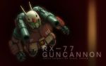  cannon character_name flying guncannon gundam highres mecha mobile_suit_gundam no_humans oldschool realistic science_fiction solo text viridian-c 