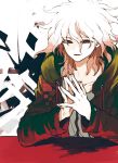  dangan_ronpa grey_eyes hoodie jacket komaeda_nagito long_hair male smile super_dangan_ronpa_2 white_hair zakki 