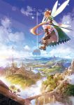  blonde_hair boots bridge cloud clouds fairy_wings landscape leafa long_hair ponytail rukurukuruku scenery sky spoilers sunlight sword_art_online thigh-highs thighhighs tre tree wings 