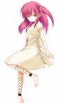  akane_souichi barefoot brown_eyes magi_the_labyrinth_of_magic morgiana red_hair redhead side_ponytail solo white_background 