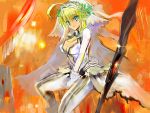  blonde_hair center_opening fate/extra fate/extra_ccc fate_(series) gond green_eyes saber_bride saber_extra sword weapon 