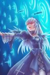  fate/stay_night fate_(series) feathers gate_of_babylon gothic_lolita hairband lolita_fashion long_hair orange541 parody red_eyes rozen_maiden silver_hair solo suigintou 