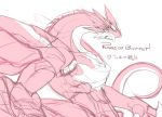  long_neck mel/a monochrome pink shingeki_no_bahamut solo tail translation_request 
