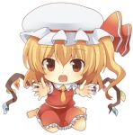  1girl blonde_hair chibi looking_at_viewer lowres okina_(okina413) outstretched_arms red_eyes remilia_scarlet side_ponytail simple_background solo touhou white_background 