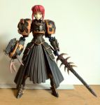  ahoge armor claws fate_(series) figure gauntlets greaves open_mouth photo red_hair redhead saber saber_alter sword warhammer_40k weapon yellow_eyes 