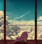  caring cat cloud clouds dated fish landscape no_humans original perspective scenery signature sky smoke surreal train 