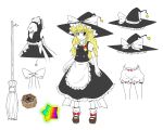 blonde_hair bloomers broom character_sheet drawer hat highres kirisame_marisa long_hair mary_janes mini-hakkero nibi shoes simple_background smile solo star touhou white_background witch_hat 
