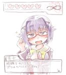  :d adjusting_glasses bespectacled blush book bow brown_eyes glasses hair_ornament hairclip idolmaster idolmaster_cinderella_girls koshimizu_sachiko looking_at_viewer nyagakiya open_mouth purple_hair short_hair smile solo translated translation_request 