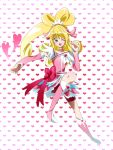  aida_mana blonde_hair cure_heart dokidoki!_precure half_updo long_hair magical_girl open_mouth pink_eyes ponytail precure smile solo wink 