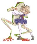  dancing eyes frog hat legs moriya_suwako red_eyes revision short_hair simple_background thigh-highs thighhighs touhou white_background 