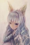  animal_ears fox_ears hairband idolmaster kemonomimi_mode long_hair shijou_takane silver_hair solo yae_(artist) 