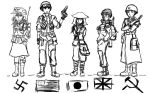  america england flag germany japan military monochrome russia sketch soviet tagme uniform 