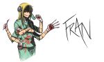  blonde_hair blood bloody_clothes bolt crossed_arms darkness127 extra_arms franken_fran glasgow_smile hand_on_hip madaraki_fran mask mask_removed red_eyes scalpel solo stitches surgeon surgical_mask 