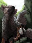  artist_request child feathers fur griffin short_hair signature talons the_last_guardian trico_(character) tunic whiskers 