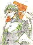  color_trace colored_pencil_(medium) earrings gakuran jojo_no_kimyou_na_bouken kakyouin_noriaki katomiman male school_uniform solo traditional_media 