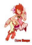  ;d akizuki_(kondou_kyouhei) bike_shorts blush brooch character_name cure_rouge derivative_work fingerless_gloves gloves highres jewelry kneehighs kondou_kyouhei magical_girl natsuki_rin open_mouth precure red_eyes red_hair redhead shoes short_hair shorts_under_skirt skirt smile solo spiked_hair spiky_hair tongue white_background wink yes!_precure_5 