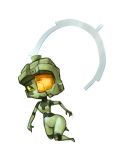  1girl cosplay drawfag green_eyes green_skin halo_(game) helmet imp mario_grant master_chief master_chief_(cosplay) parody scouter slender_waist solo style_parody the_legend_of_zelda twilight_princess yellow_sclera 