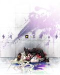  elbow_gloves extra_arms floor gloves highres kitano_tomotoshi mayu_(vocaloid) on_ground vocaloid wall 
