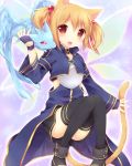  :d animal_ears black_legwear blush breastplate brown_hair cat_ears cat_tail hazuki_(sutasuta) highres looking_at_viewer open_mouth pina_(sao) red_eyes silica silica_(sao-alo) smile solo sword_art_online tail thigh-highs thighhighs twintails 