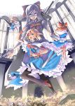  :d ;d alice_margatroid arm_up blonde_hair blue_eyes doll_joints emerane goliath_doll hairband high_heels highres holding lance leg_up looking_at_viewer open_mouth pantyhose petals polearm shanghai_doll shoes smile solo spear string sword touhou weapon wind window wink wrist_cuffs 