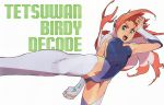  birdy_cephon_altirra boots breasts elbow_gloves gloves green_eyes highres kicking long_hair multicolored_hair official_art open_mouth pink_hair red_hair redhead simple_background skin_tight solo tetsuwan_birdy tetsuwan_birdy_decode thigh-highs thigh_boots thighhighs two-tone_hair white_background 