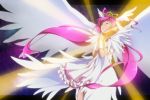  closed_eyes cure_happy dam-miyuki dress eyes_closed gloves hands_clasped hands_together head_wings highres hoshizora_miyuki long_hair magical_girl pink_hair precure princess_form_(smile_precure!) smile_precure! tiara twintails wings 