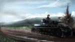  battle caterpillar_tracks chipika cloud girls_und_panzer highres military military_vehicle mountain multiple_girls nishizumi_miho panzerkampfwagen_iv short_hair sky tank translation_request vehicle 