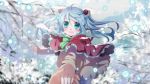  :d aqua_eyes blue_hair blush hand_holding hatsune_miku highres holding_hands mariwai_(marireroy) open_mouth pov smile snow solo twintails vocaloid 
