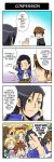  &gt;_&lt; 1girl 4koma black_hair blonde_hair blue_eyes blush brown_hair butz_klauser chaos_(dff) comic covering_mouth dissidia_012_final_fantasy dissidia_final_fantasy dog_tags english father_and_son final_fantasy final_fantasy_i final_fantasy_ii final_fantasy_ix final_fantasy_v final_fantasy_vi final_fantasy_viii fingerless_gloves frioniel gloves green_eyes highres jewelry left-to-right_manga long_hair meru multiple_boys necklace red_eyes scar squall_leonhart tina_branford warrior_of_light zidane_tribal 