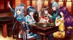  chopsticks eating food guolu highres luo_tianyi mo_qingxian pantyhose restaurant thigh-highs thighhighs vocaloid vocaloid_china wiping yuezheng_ling yuezheng_longya zhiyu_moke 