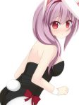 animal_ears ass blush bow breasts bunny_ears bunny_girl bunny_tail bunnysuit chimunge highres leotard long_hair looking_at_viewer pantyhose purple_eyes rabbit_ears red_eyes reisen_udongein_inaba sideboob solo tail touhou violet_eyes white_legwear wrist_cuffs 