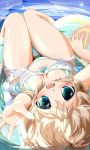  bikini blonde_hair blue_eyes innertube original short_hair solo soutsuki_naru submerged swimsuit water 