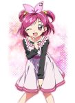  ;d covering covering_crotch finger_to_mouth open_mouth precure purple_eyes purple_hair smile solo tonbi violet_eyes wink yes!_precure_5 yumehara_nozomi 